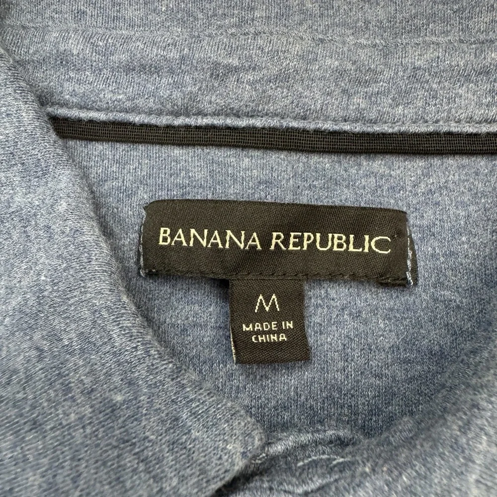 Banana Republic Polo Shirt‎ Mens Medium Blue Heather Casual Classic